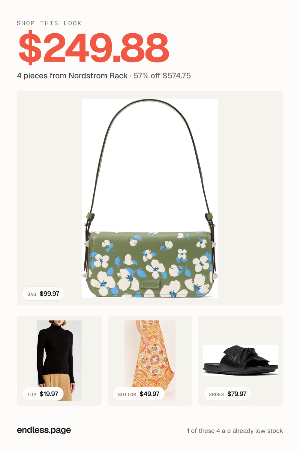 Fall outfit ideas for women under $250 · neutral look, 4 pieces on sale at Nordstrom Rack